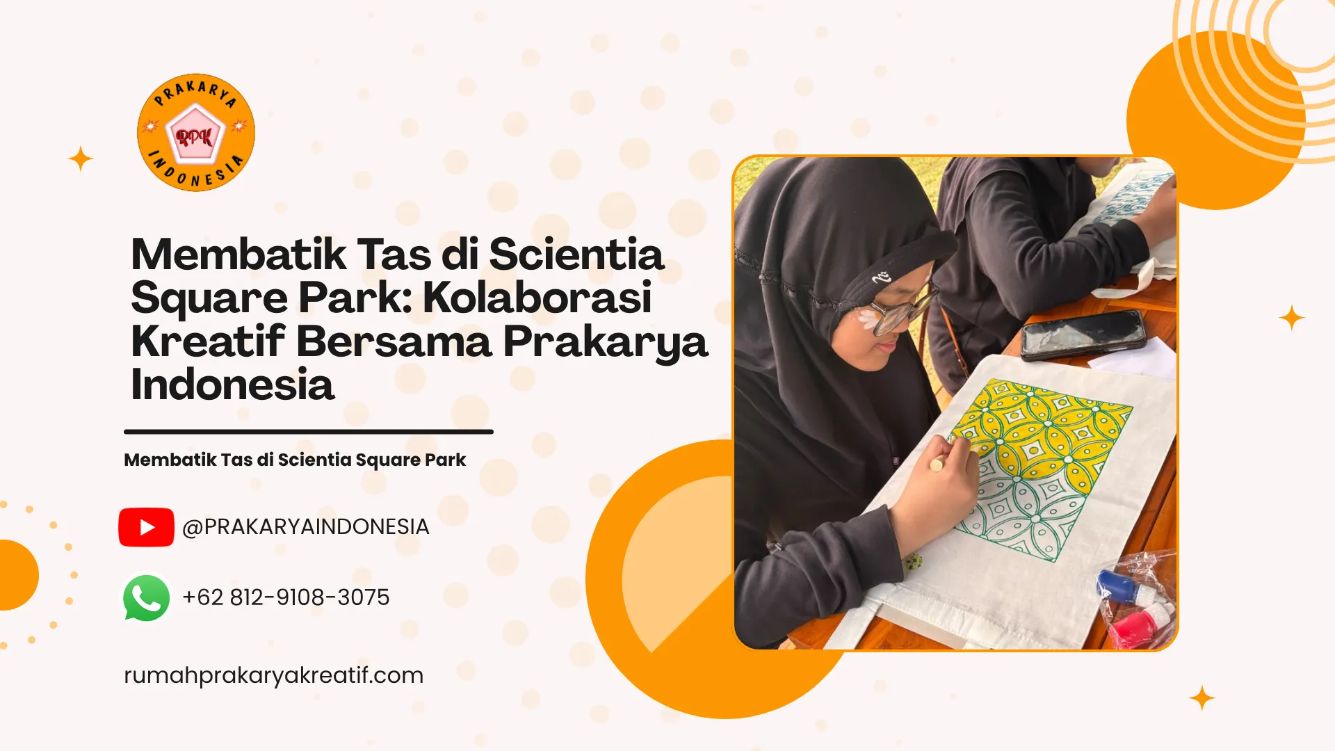 Membatik Tas di Scientia Square Park