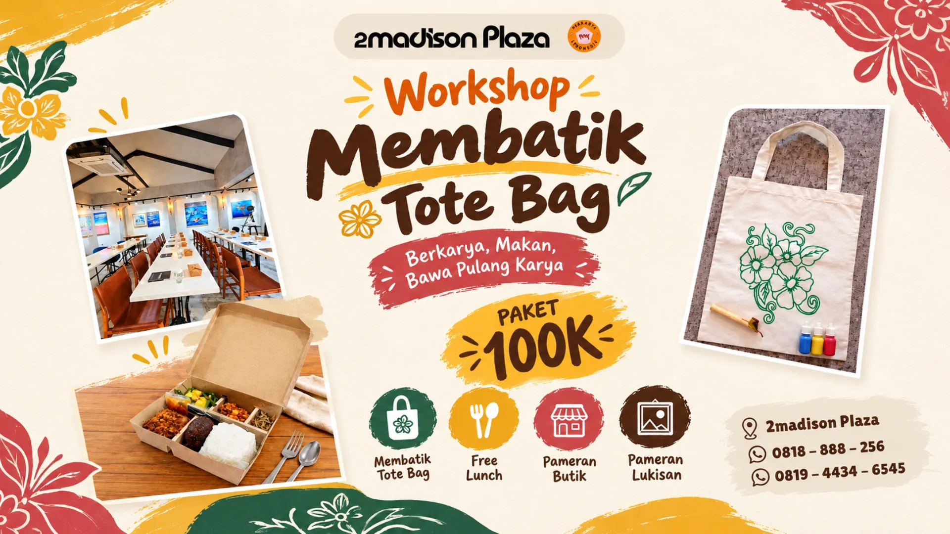 Workshop Membatik Tote Bag di 2madison Plaza