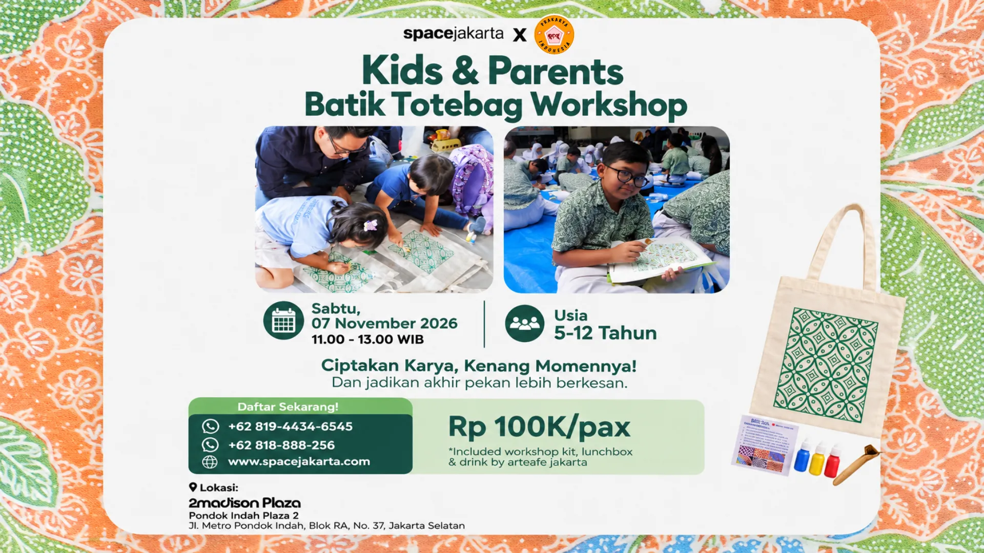 Kids & Parents Batik Totebag Workshop